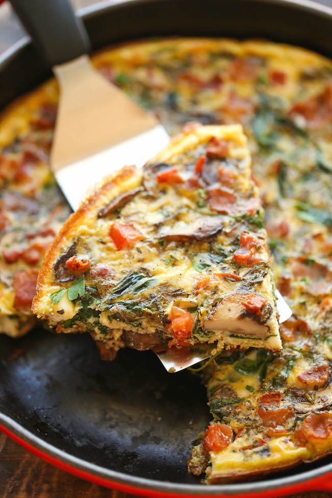 Bacon Mushroom Spinach Frittata Min