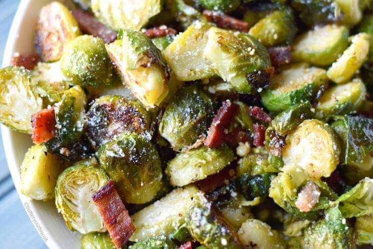 Parmesan Roasted Brussel Sprouts With Bacon Min